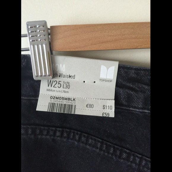 TopShop Embroidered Black High Waisted Mom Jeans - Picture 6 of 6